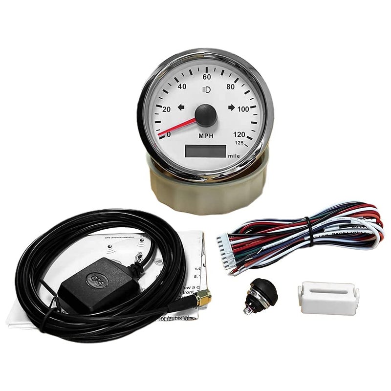 ELING Universal 85mm GPS Speedometer 125MPH Speedo Odometer Adjustable for Boat RV Car Truck Motorcycle 3 3/8 12V 24V with Backlight - Image 4